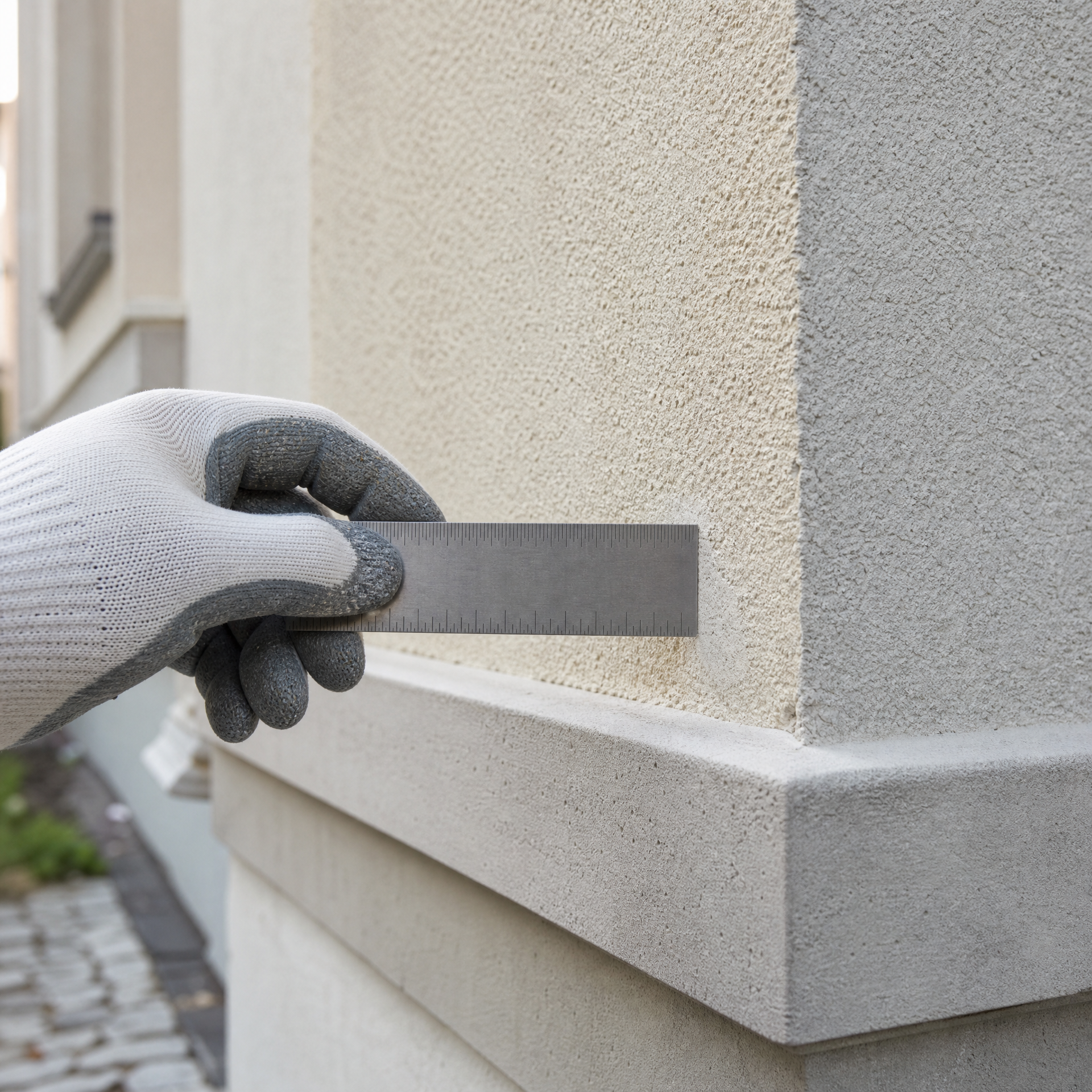 Detailansicht einer Fassadenoberfläche